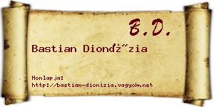 Bastian Dionízia névjegykártya